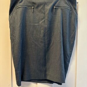 Stylish Denim Look Skirt with Zipper Details